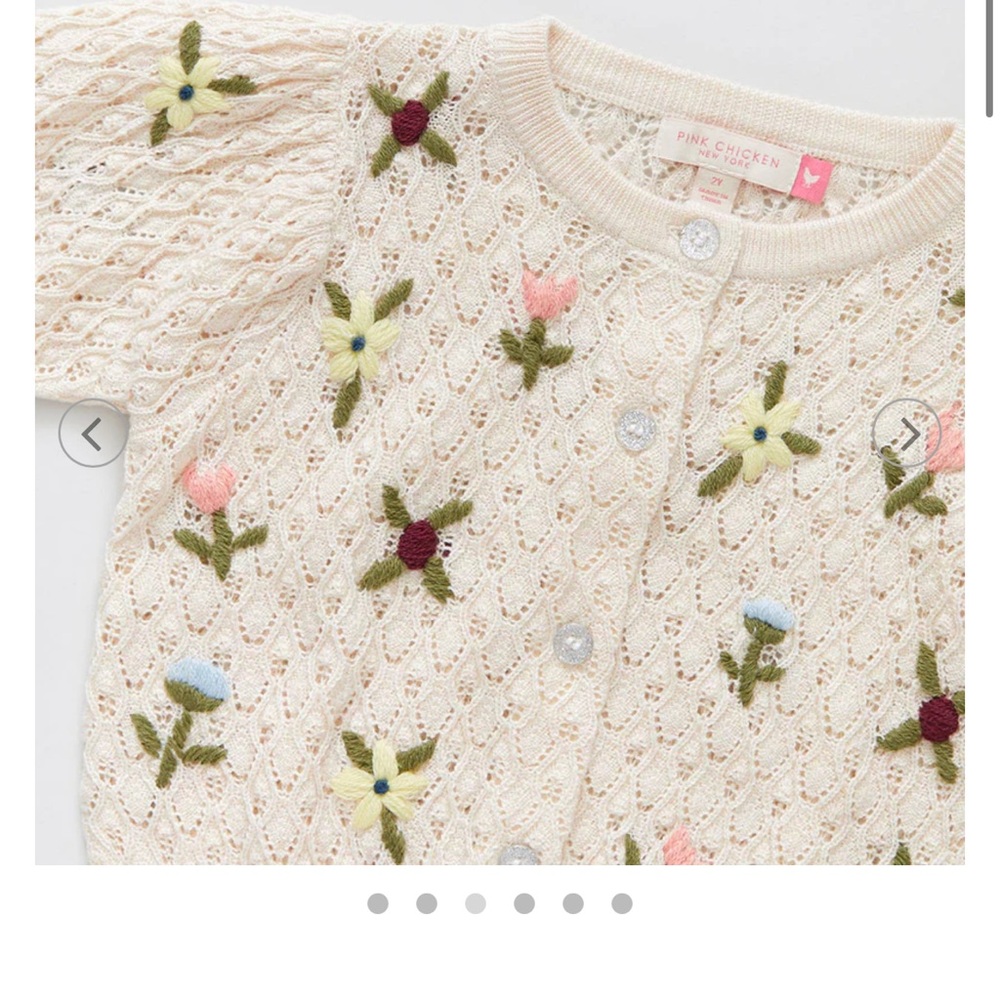 Pink chicken Baby girl Constance sweater floral size 3Y